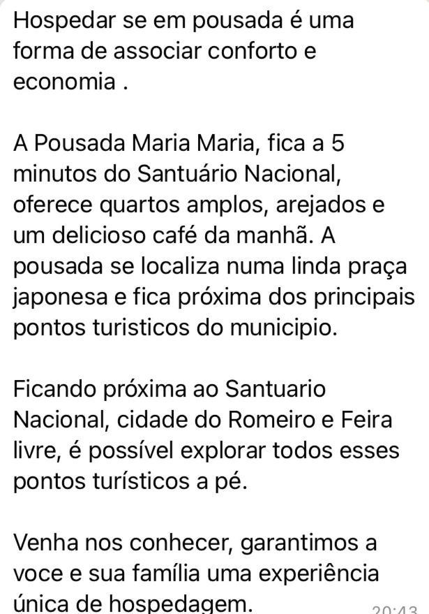 Maria Maria Proximo Ao Santuario Nacional *